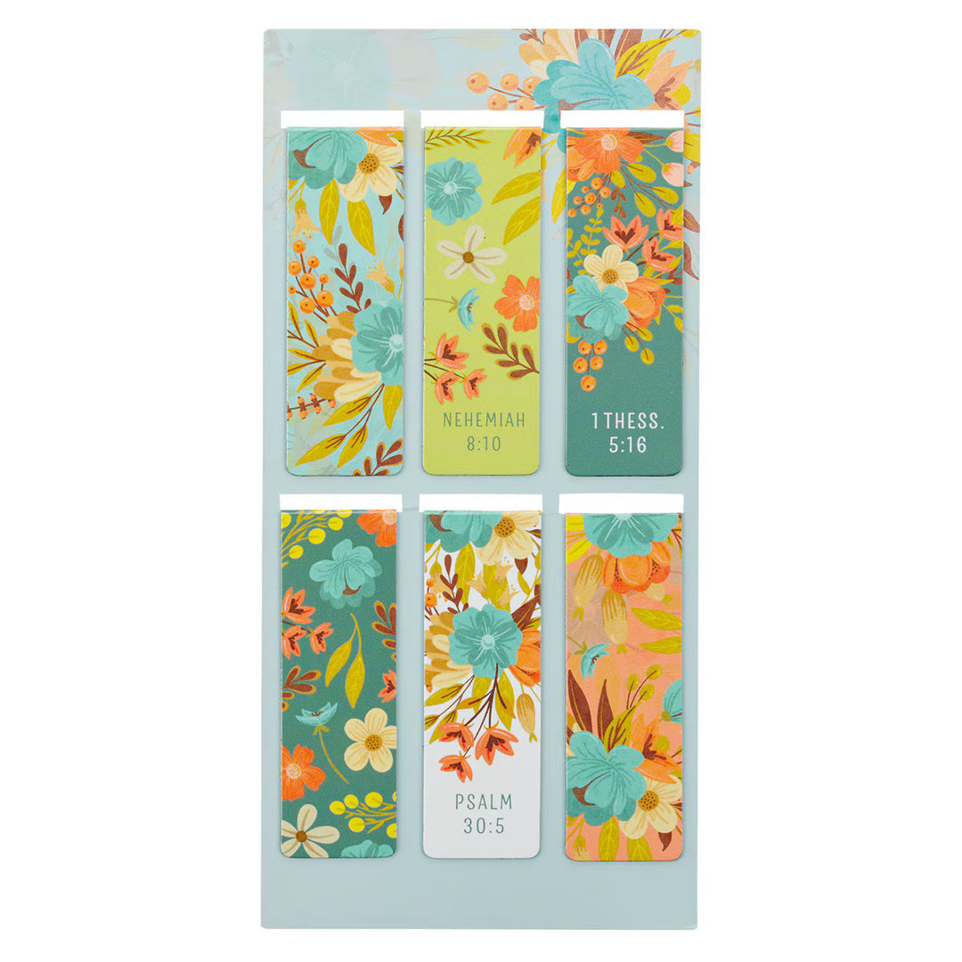 Joyful Faith Floral Magnetic Bookmark Set