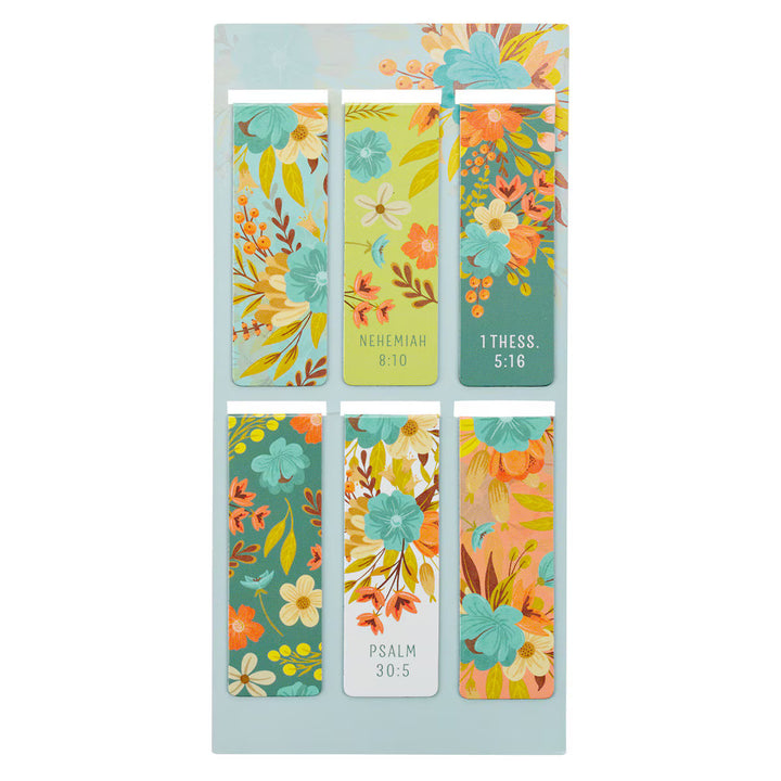 Joyful Faith Floral Magnetic Bookmark Set