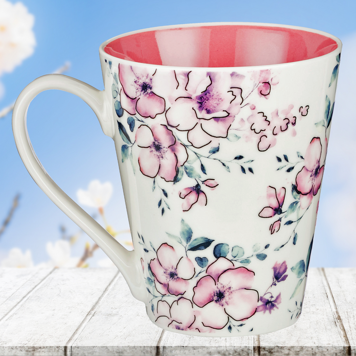 Trust in the Lord Pink Floral Ceramic Coffee Mug - Proverbs 3:5