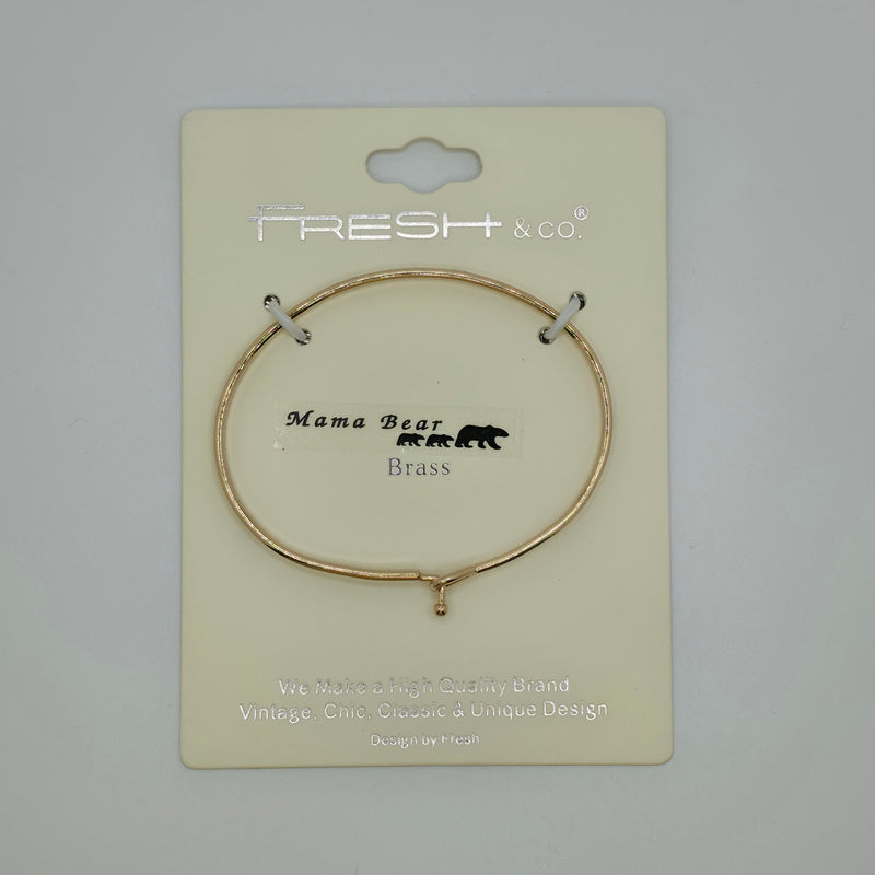 MAMA BEAR Inspirational Message Bracelet Positive Message Engraved Thin Bangle - Jewelry