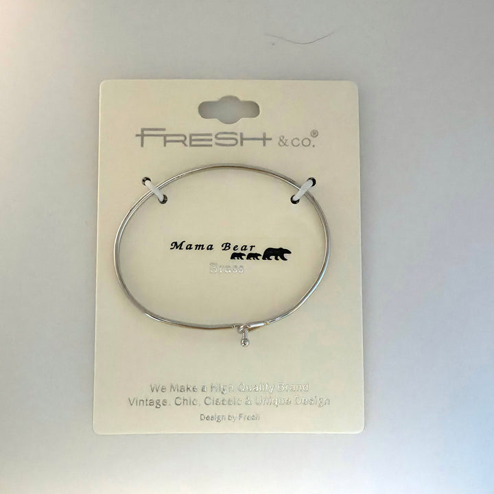 MAMA BEAR Inspirational Message Bracelet Positive Message Engraved Thin Bangle - Jewelry