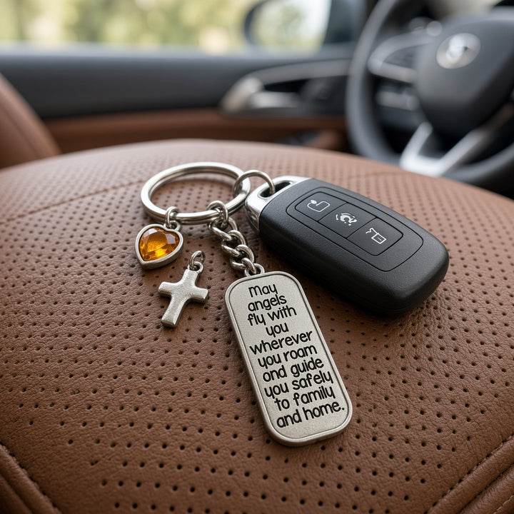 May angels fly with you - Keyring