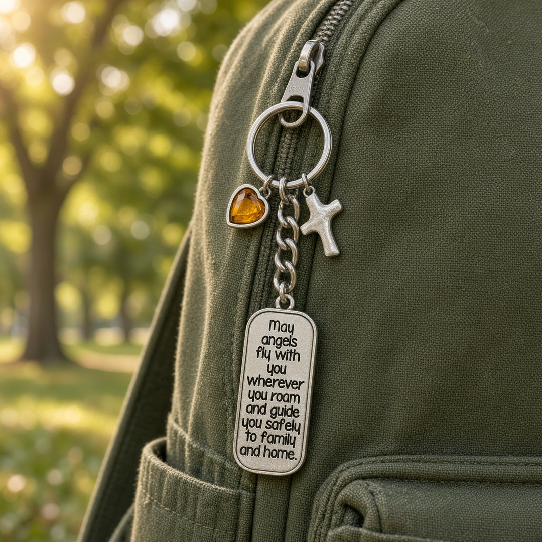 May angels fly with you - Keyring