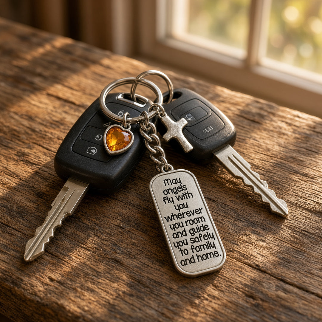 May angels fly with you - Keyring