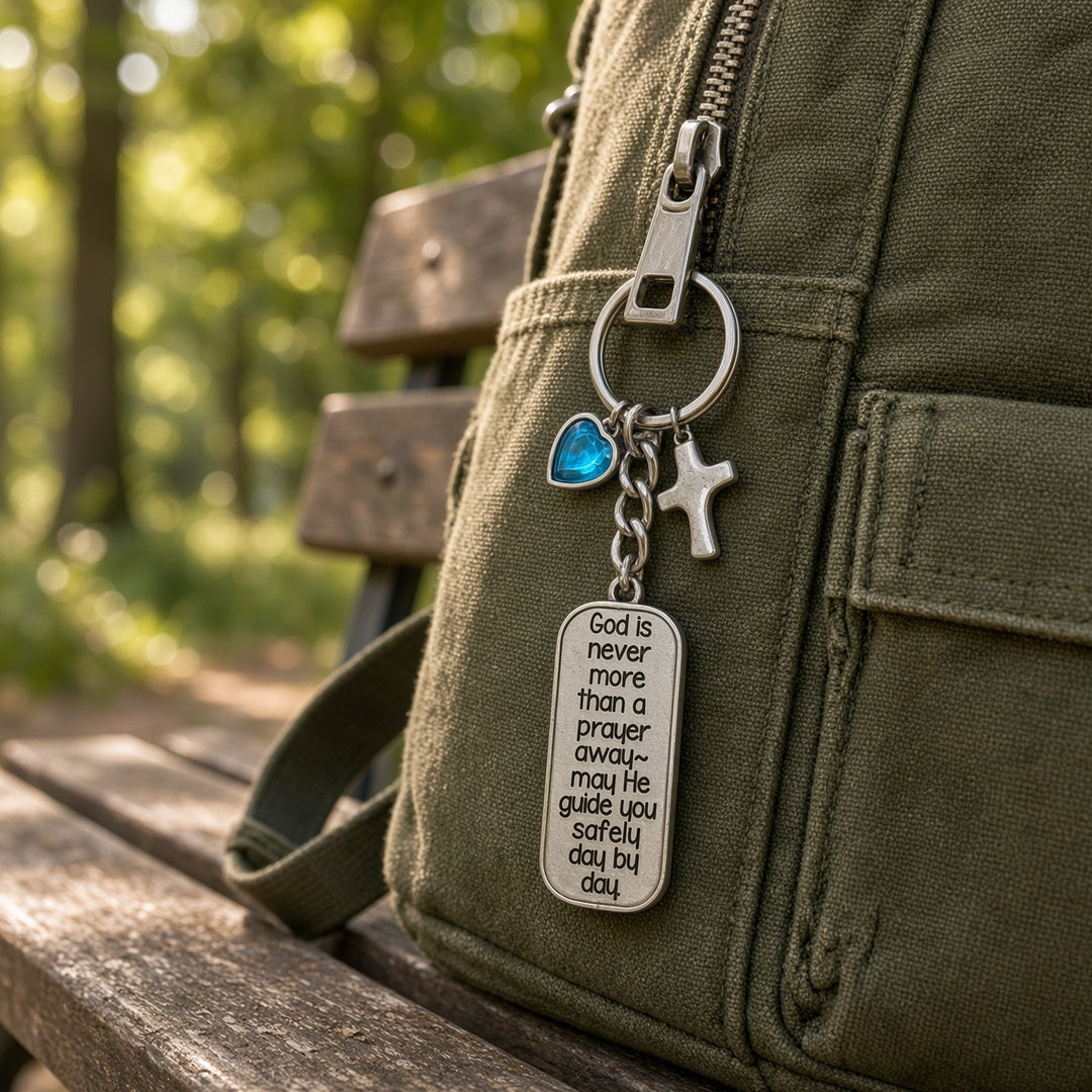 May angel wings wrap you - Keyring