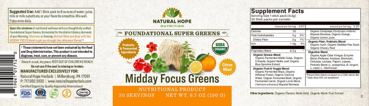Midday Focus Greens Sticks