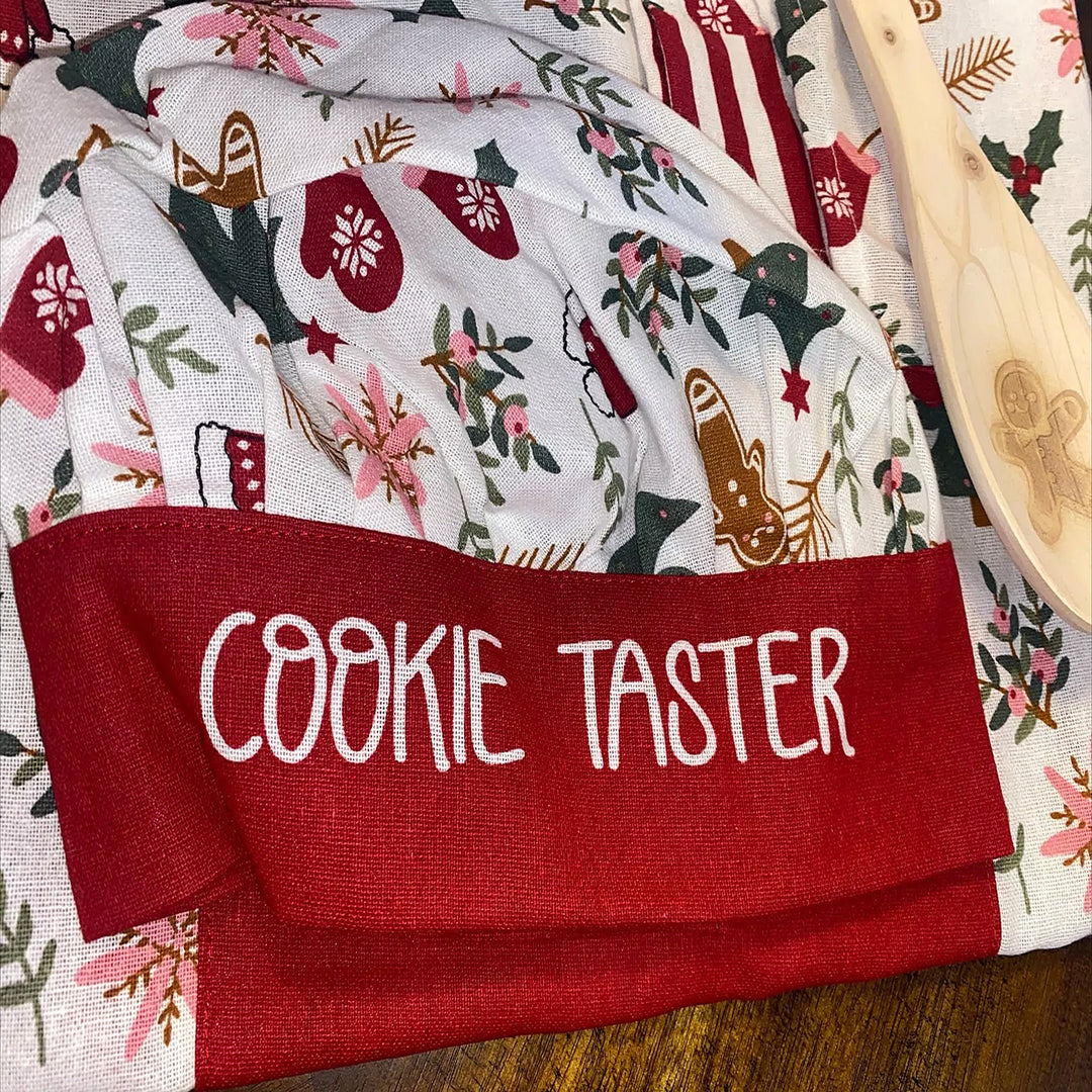 6 Pack Holiday Mommy &amp; Me Baking Cookie Taster Baker Cooking Christmas Apron Set (Christmas Tree)