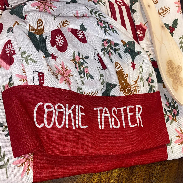 6 Pack Holiday Mommy &amp; Me Baking Cookie Taster Baker Cooking Christmas Apron Set (Christmas Tree)