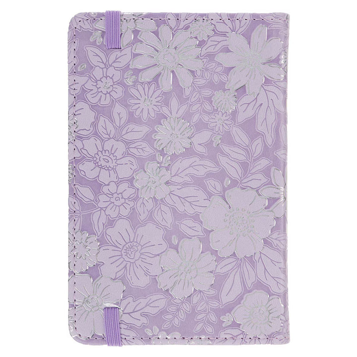 Trust in the Lord Lilac Floral Hardcover Notebook with Elastic Band Closure - Proverbs 3:5