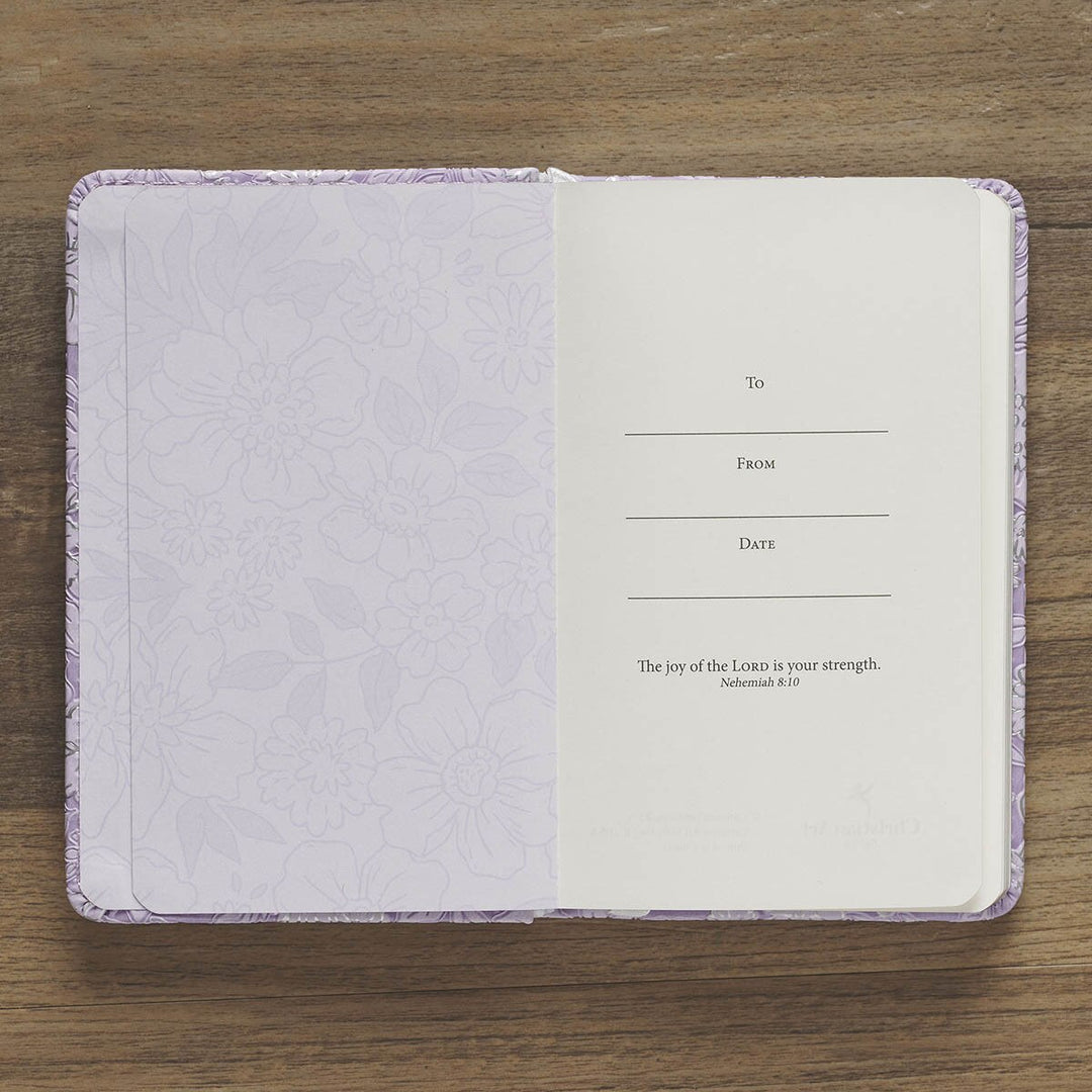 Trust in the Lord Lilac Floral Hardcover Notebook with Elastic Band Closure - Proverbs 3:5