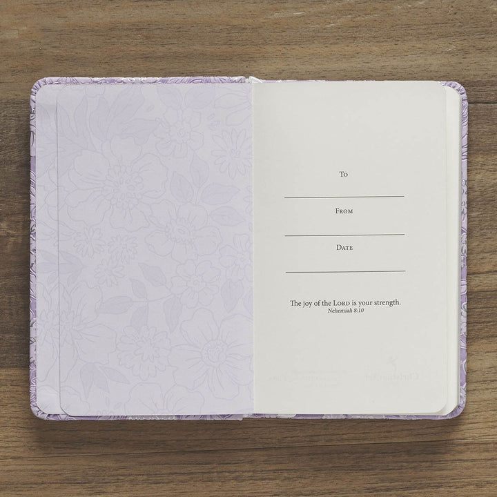 Trust in the Lord Lilac Floral Hardcover Notebook with Elastic Band Closure - Proverbs 3:5