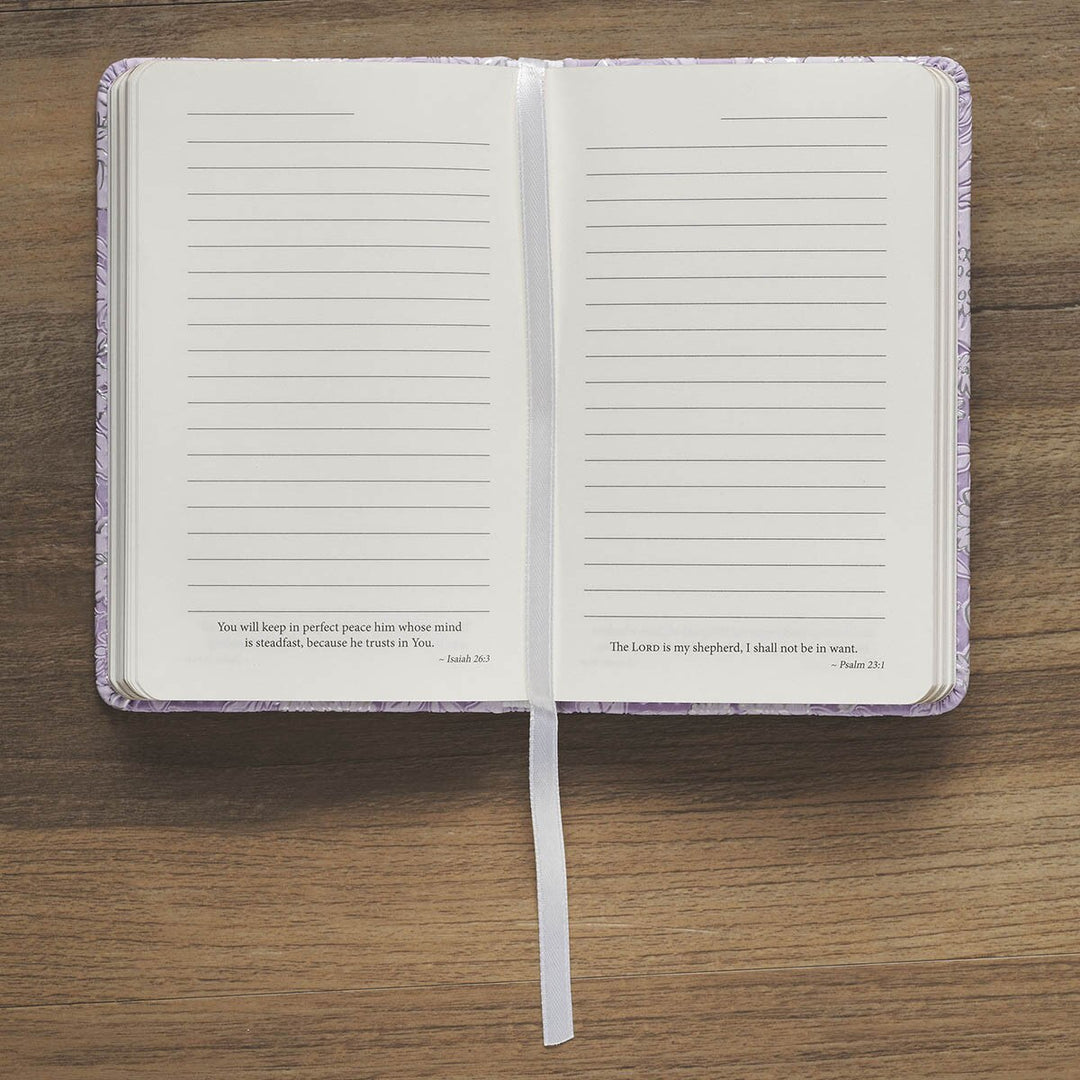 Trust in the Lord Lilac Floral Hardcover Notebook with Elastic Band Closure - Proverbs 3:5