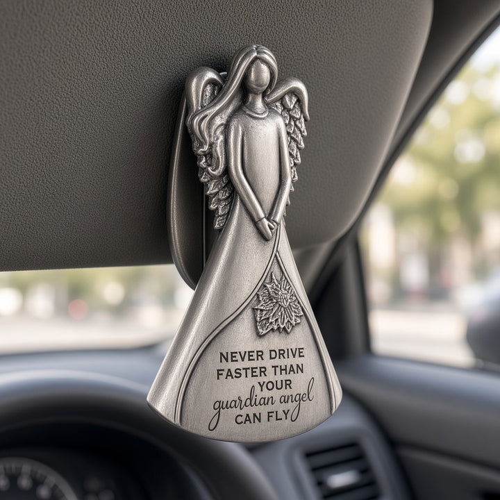 Never Drive Faster - Angel Visor Clip