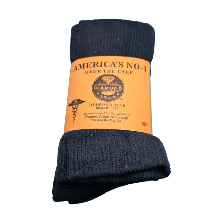Over The Calf Diabetic Socks!  Sizes 10-13 - Blue 2 Pack (Blue)