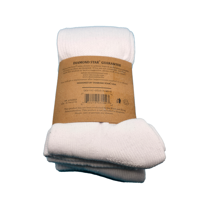 Over The Calf Diabetic Socks!  Sizes 10-13 - White 2 Pack (White)