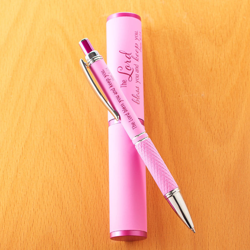 Stylish Pen and Case - Pink - "The Lord Bless You And Keep You."  Num. 6:24