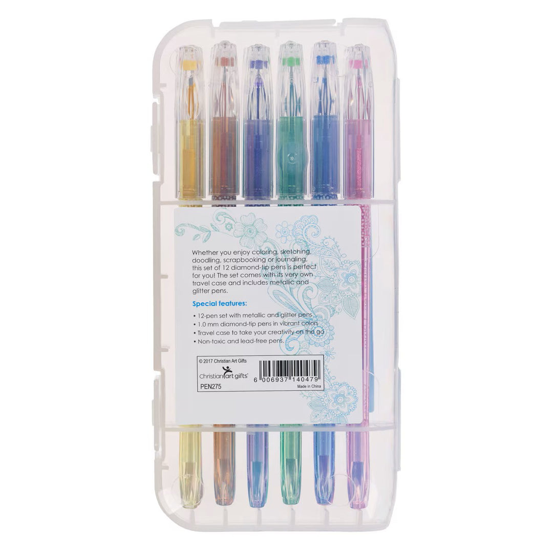 Metallic &amp; Glitter Gel Pen Set - 12pc