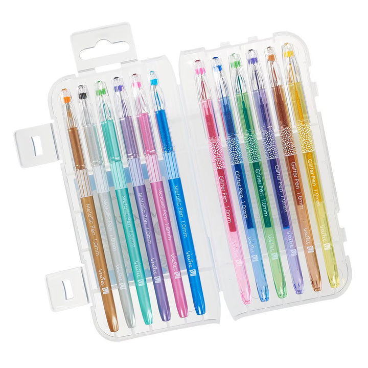 Metallic &amp; Glitter Gel Pen Set - 12pc