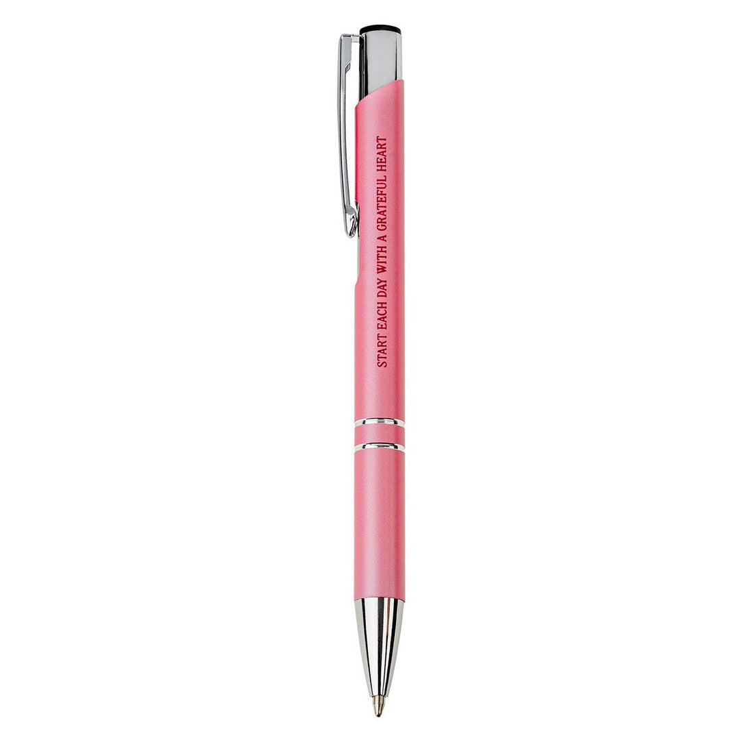 Pink Grateful Heart Stylish Pen and Case Gift Set