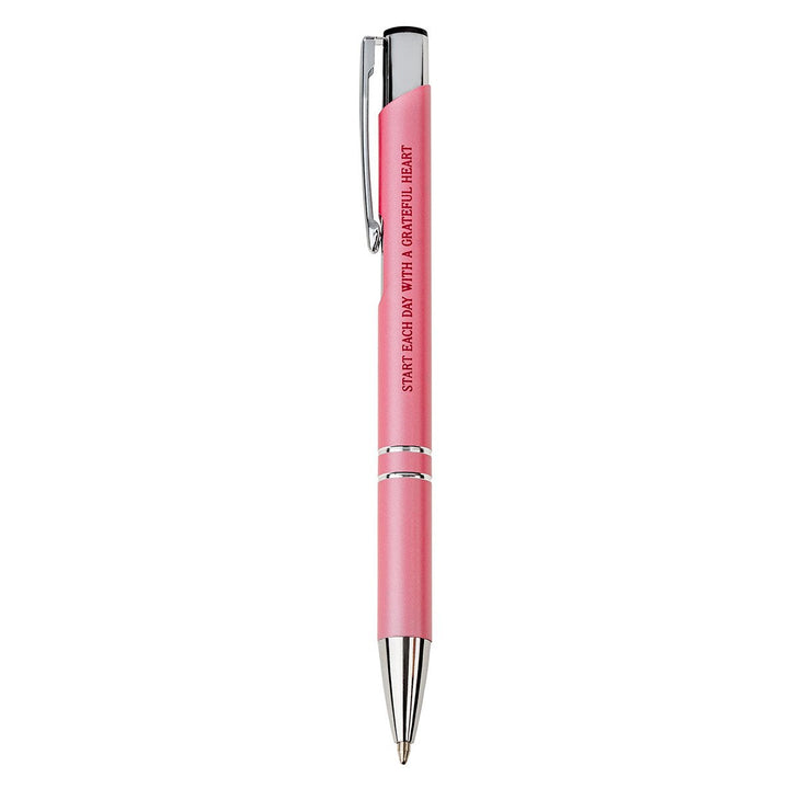 Pink Grateful Heart Stylish Pen and Case Gift Set