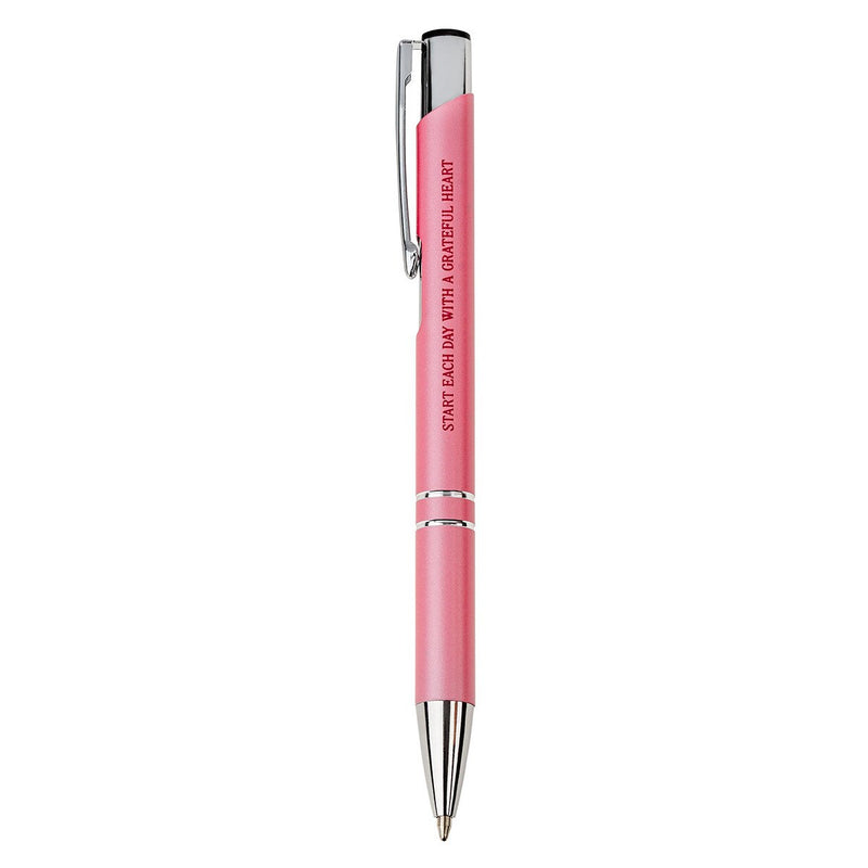 Pink Grateful Heart Stylish Pen and Case Gift Set