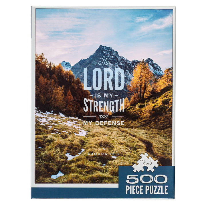 Strength &amp; Defense Mountain Top 500-piece Jigsaw Puzzle - Exodus 15:2