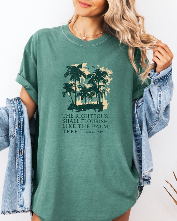 Palm Tree Christian Comfort Colors T-Shirt, Faith Beach Gift