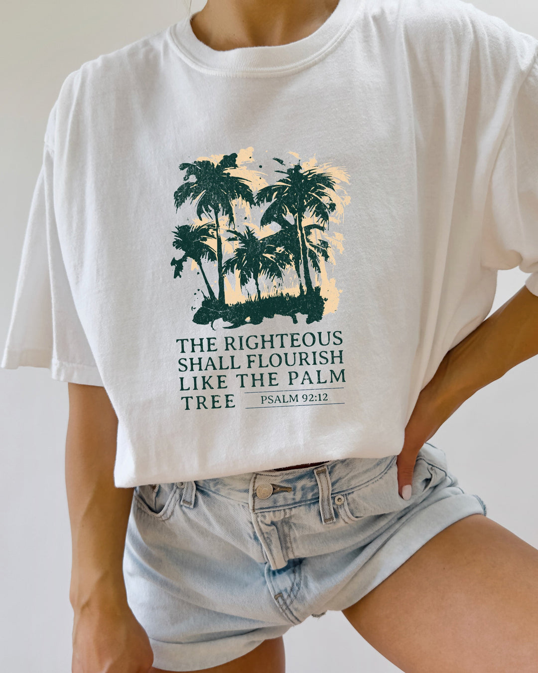 Palm Tree Christian Comfort Colors T-Shirt, Faith Beach Gift