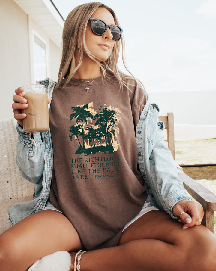Palm Tree Christian Comfort Colors T-Shirt, Faith Beach Gift