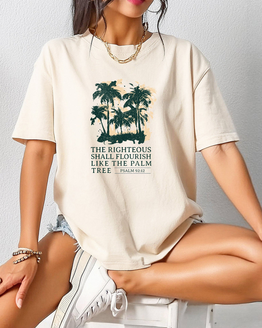 Palm Tree Christian Comfort Colors T-Shirt, Faith Beach Gift