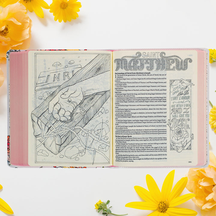 Pearlized White Faux Leather KJV My Creative Bible