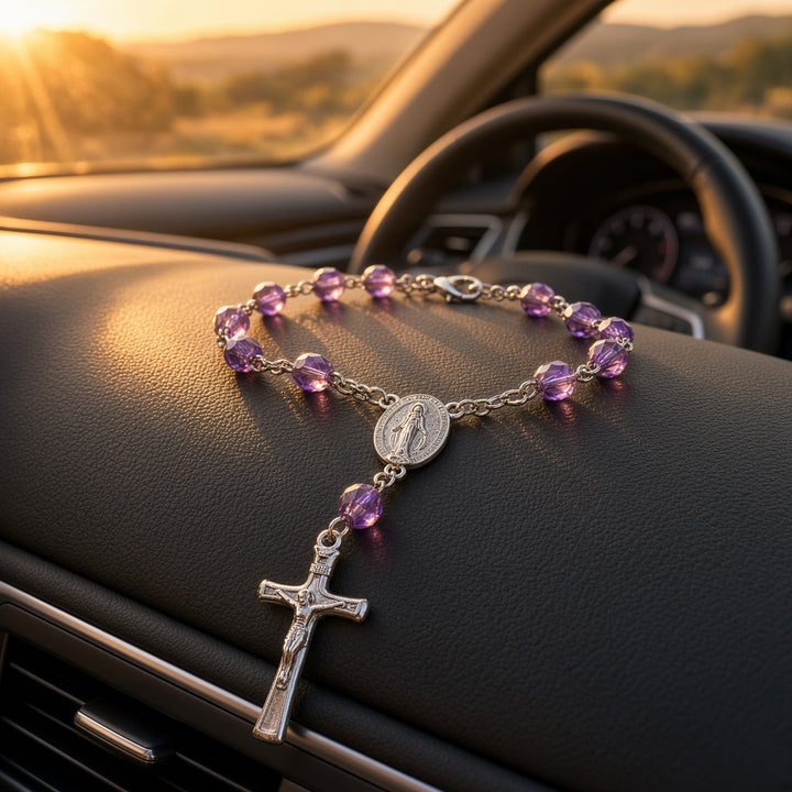 Purple Bead - Car Rosary