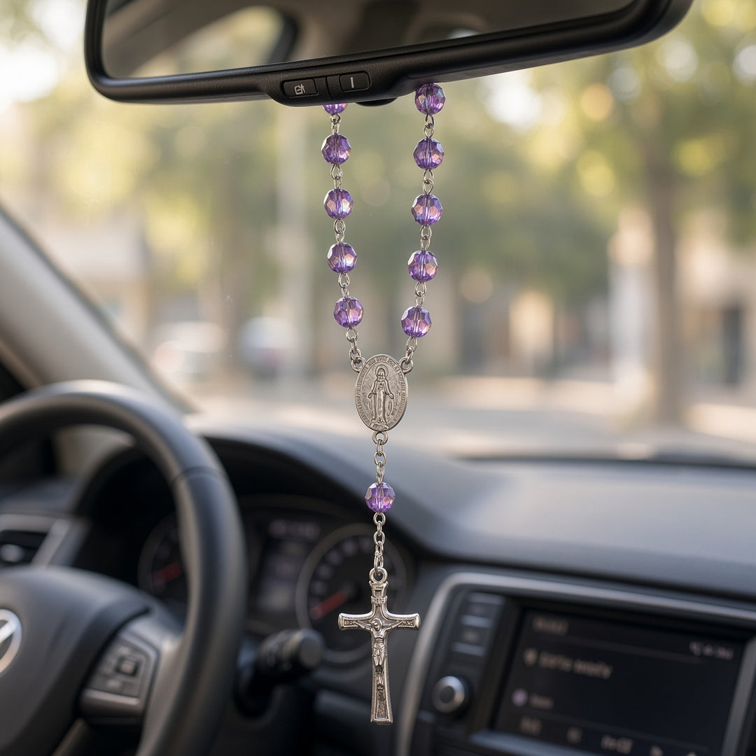 Purple Bead - Car Rosary