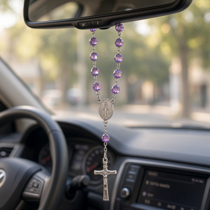 Purple Bead - Car Rosary