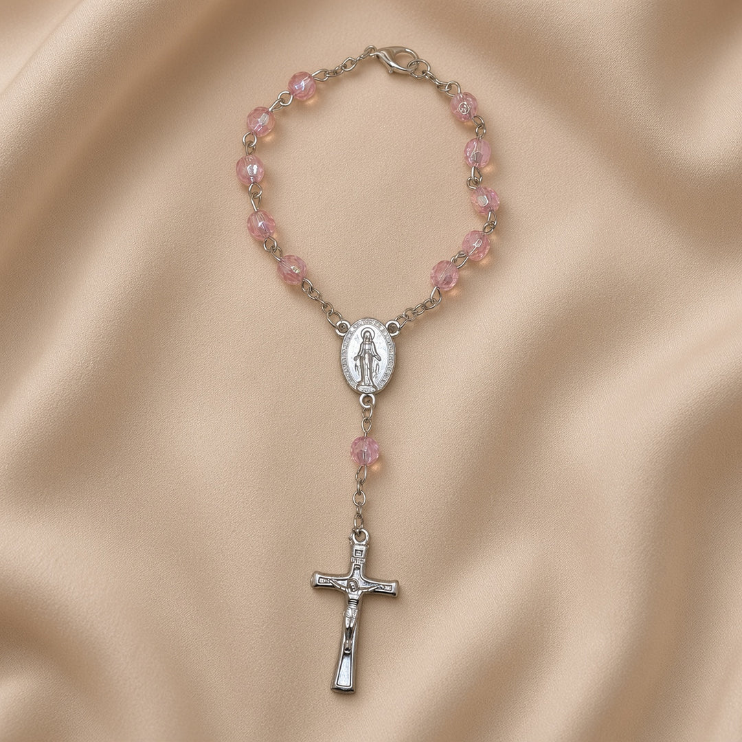 Rose zircon bead - Car Rosary