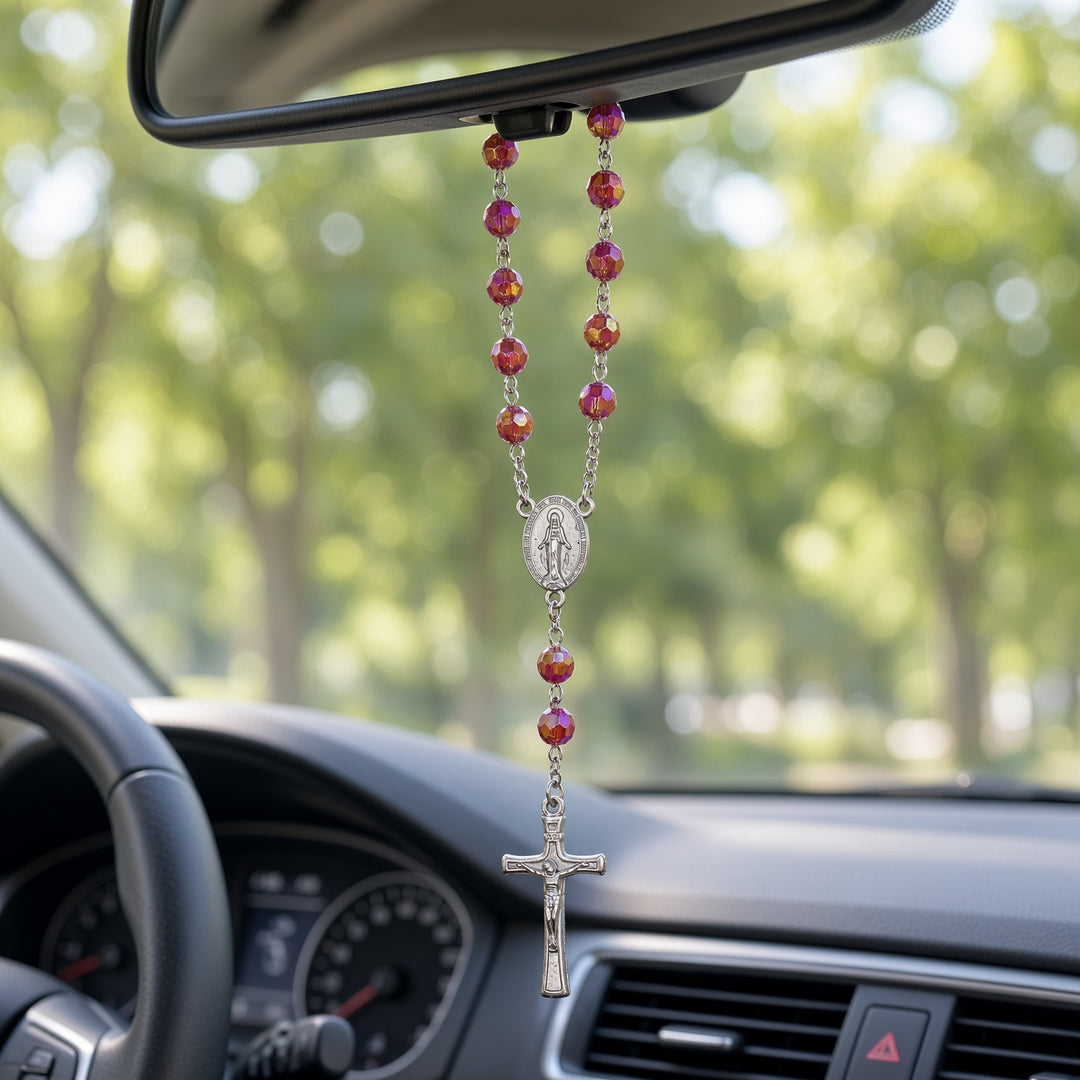 Ruby Bead - Car Rosary