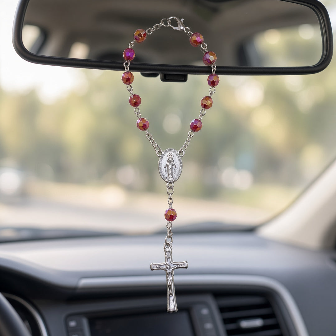 Ruby Bead - Car Rosary