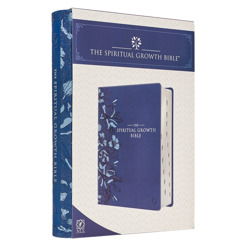 Navy Blue Faux Leather Spiritual Growth Bible