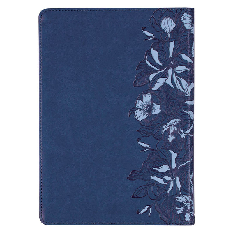 Navy Blue Faux Leather Spiritual Growth Bible