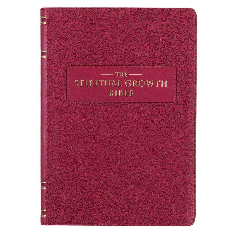 Berry Faux Leather Spiritual Growth Bible