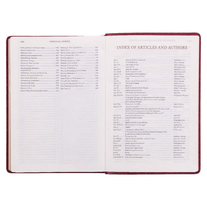 Berry Faux Leather Spiritual Growth Bible