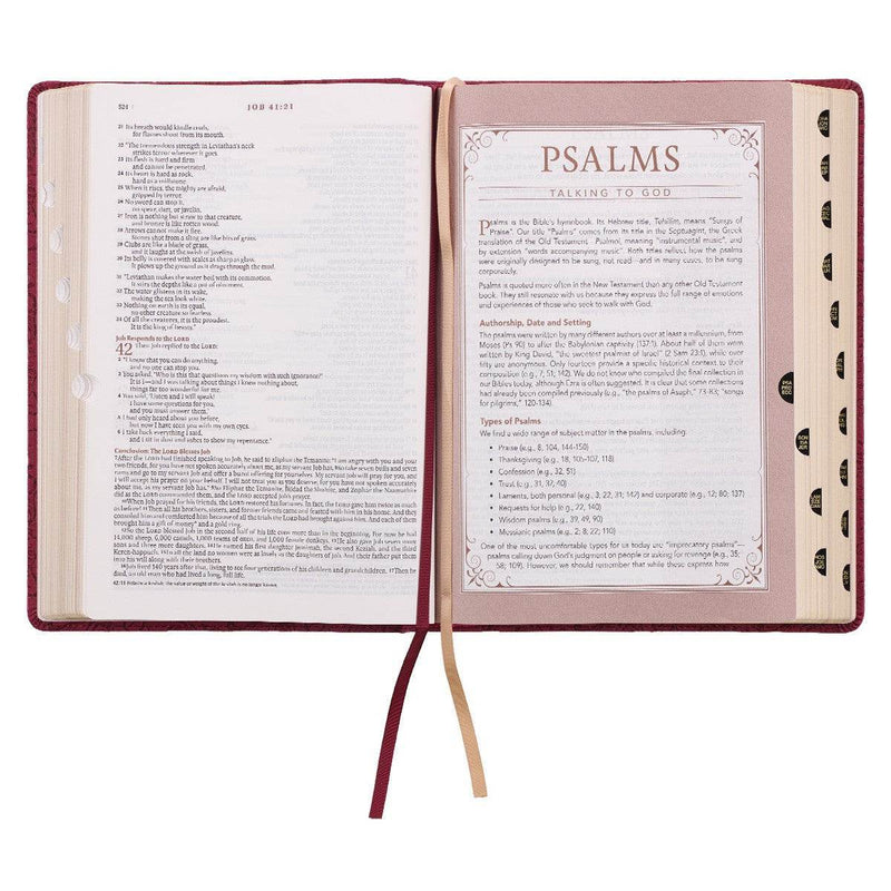 Berry Faux Leather Spiritual Growth Bible