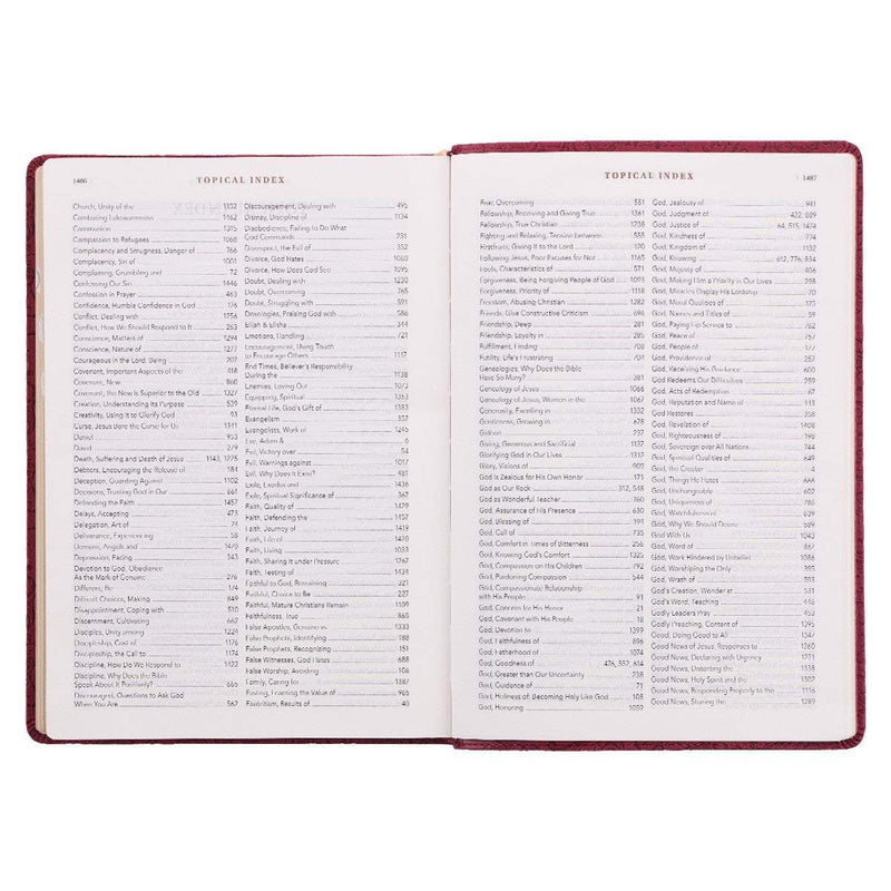 Berry Faux Leather Spiritual Growth Bible