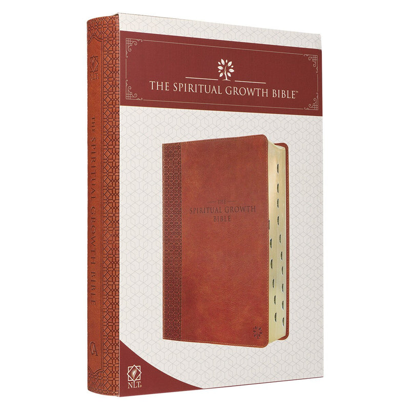 Saddle Tan Faux Leather Spiritual Growth Bible