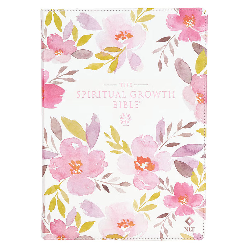 Pink Floral Faux Leather Spiritual Growth Bible