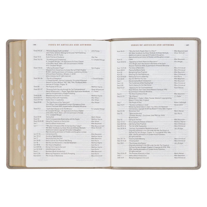 Embroidered Taupe Faux Leather Spiritual Growth Bible