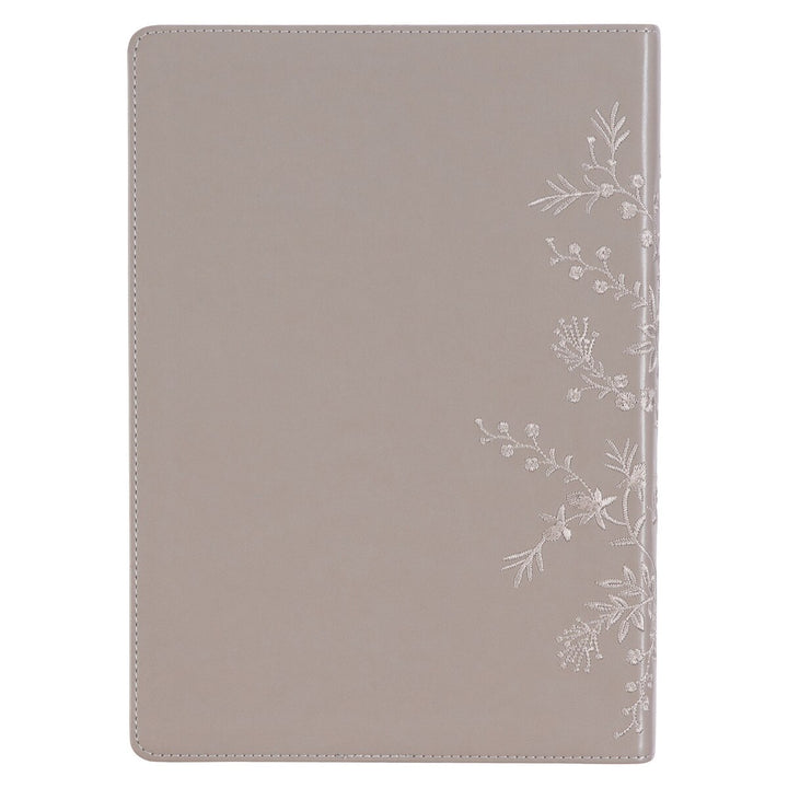 Embroidered Taupe Faux Leather Spiritual Growth Bible