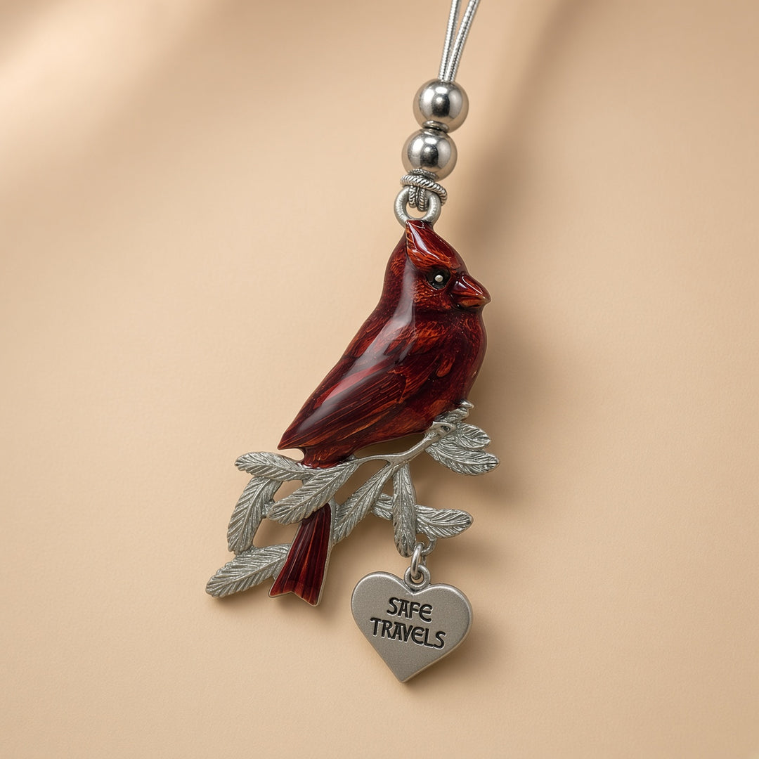 Cardinal Car Charm - SAFE TRAVELS
