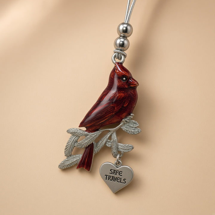 Cardinal Car Charm - SAFE TRAVELS