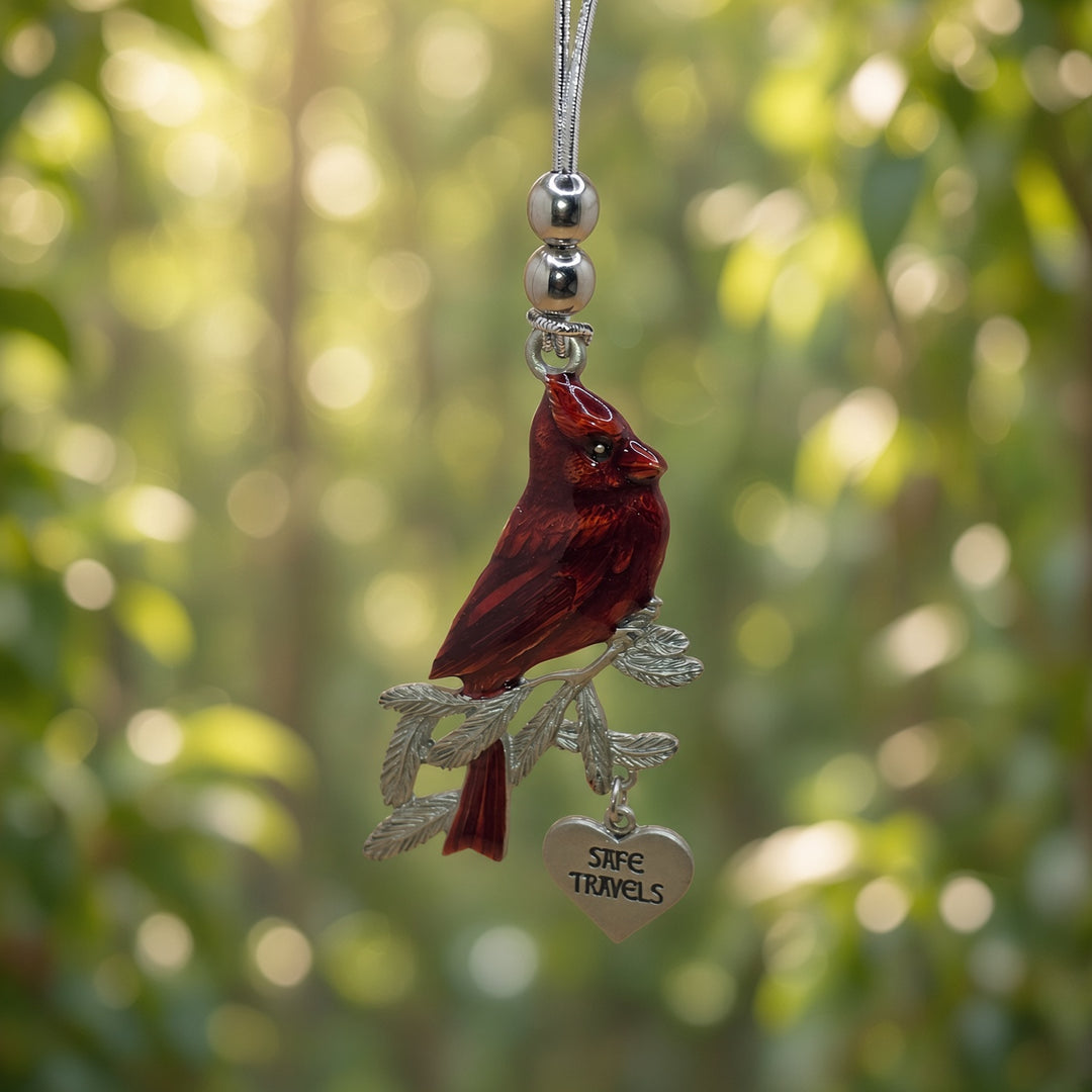 Cardinal Car Charm - SAFE TRAVELS